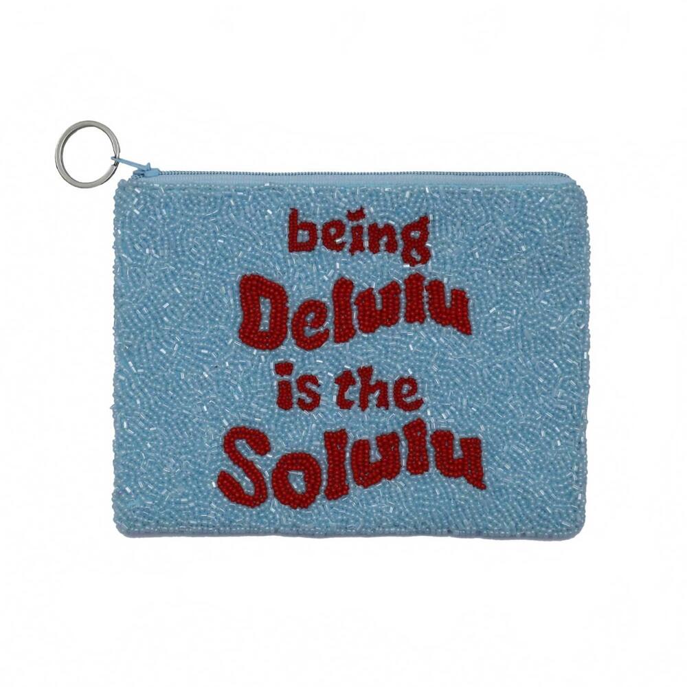NEW TIANA DESIGNS women's being delulu large coin purse in blue